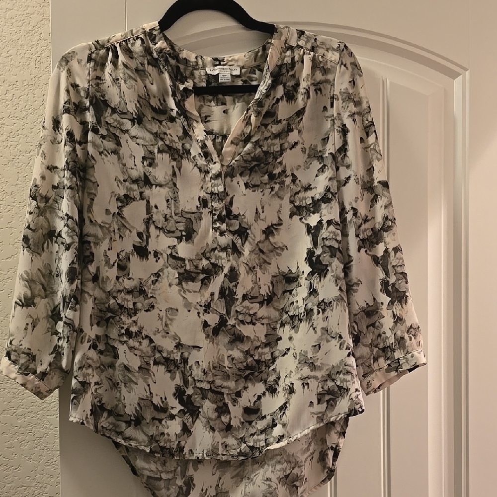 Black and White Flower Petal Blouse